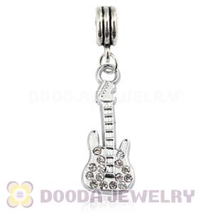 Platinum Plated Alloy European Violin Charms With Stone 