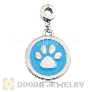 Platinum Plated Alloy Enamel European Dog Paw Charms Wholesale