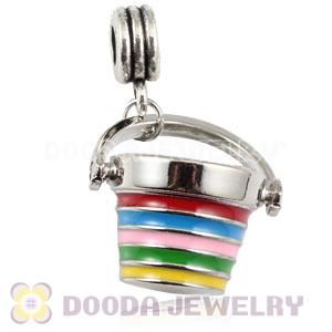 Platinum Plated Alloy European Enamel Barrel Charms Wholesale
