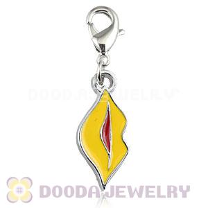 Platinum Plated Alloy Enamel European Jewelry Lips Charms Wholesale
