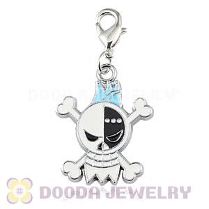 Platinum Plated Alloy Enamel European Jewelry Skull Head Charms Wholesale