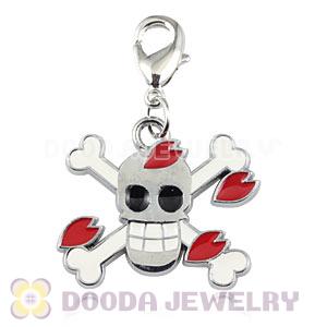 Platinum Plated Alloy Enamel European Jewelry Skull Head Charms Wholesale