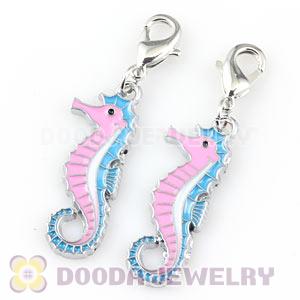 Platinum Plated Alloy Enamel European Jewelry Seahorse Charms Wholesale 