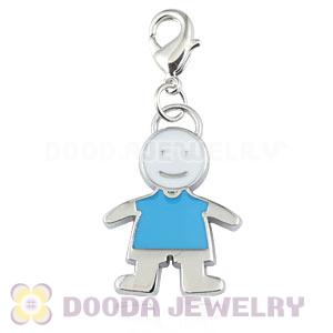 Platinum Plated Alloy Enamel European Jewelry Boy Charms Wholesale