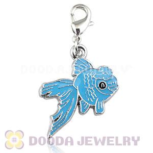 Platinum Plated Alloy Enamel European Jewelry Fish Charms Wholesale