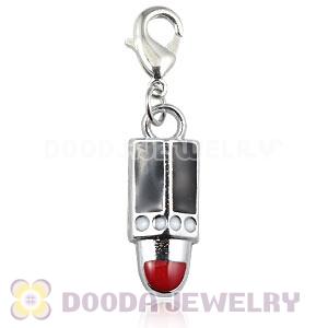 Platinum Plated Alloy Enamel European Jewelry Lipstick Charms Wholesale