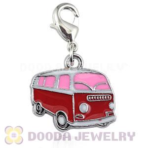 Platinum Plated Alloy Enamel European Jewelry Bus Charms Wholesale 