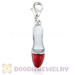 Platinum Plated Alloy Enamel European Jewelry High Heel Shoe Charms Wholesale 