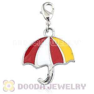 Platinum Plated Alloy Enamel European Jewelry Umbrella Charms Wholesale