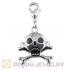 Platinum Plated Alloy European Jewelry Skull Charms Wholesale