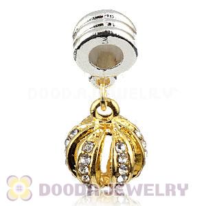 Gold Plated Alloy European Pumpkin Charms With Stone Wholesale