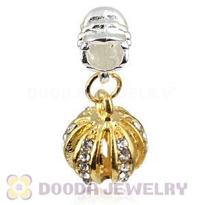 Gold Plated Alloy European Pumpkin Charms With Stone Wholesale