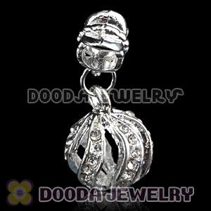 Silver Plated Alloy European Charms With Stone Wholesale