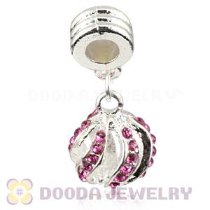 Silver Plated Alloy European Charms With Stone Wholesale