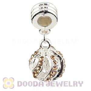 Silver Plated Alloy European Charms With Stone Wholesale