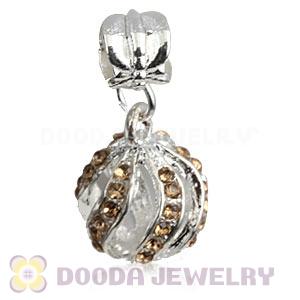 Silver Plated Alloy European Charms With Stone Wholesale