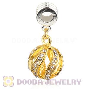 Gold Plated Alloy European Charms With Stone Wholesale