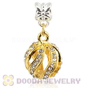 Gold Plated Alloy European Charms With Stone Wholesale