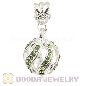 Silver Plated Alloy European Charms With Stone Wholesale