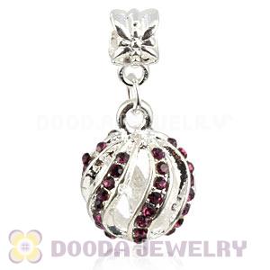 Silver Plated Alloy European Charms With Stone Wholesale