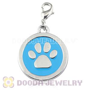 Platinum Plated Alloy Enamel European Jewelry Dog Paw Charms Wholesale