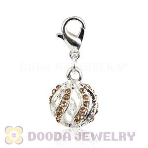 Silver Plated Alloy European Charms With Stone Wholesale