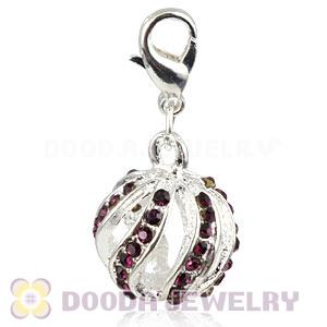 Silver Plated Alloy European Charms With Stone Wholesale