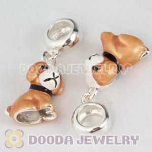 925 Sterling Silver Enamel Dangle Puppy Dog Charms Wholesale