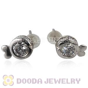 Sterling Silver Fashion CZ Stud Earrings