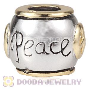 Gold Plated Silver European Peace Charms Beads Wholesale
