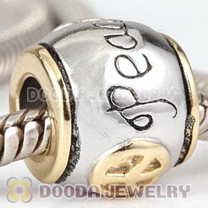 Gold Plated Silver European Peace Charms Beads Wholesale