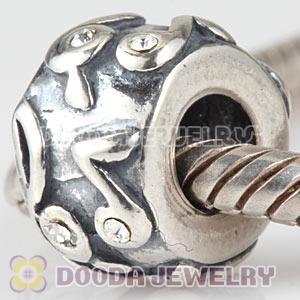 925 Sterling Silver European Charms Beads With CZ Stone