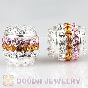 Sterling Silver European Charms Beads With Czech Stone