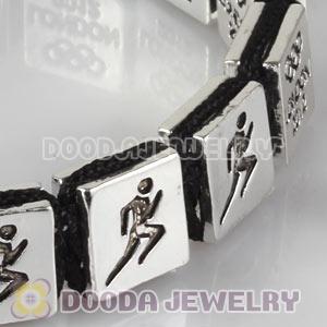 Handmade London 2012 Olympics Athletics Square Alloy Bracelets With Hematite