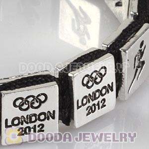 Handmade London 2012 Olympics Athletics Square Alloy Bracelets With Hematite