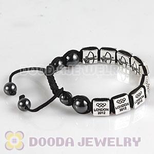 Handmade London 2012 Olympics Archery Square Alloy Bracelets With Hematite