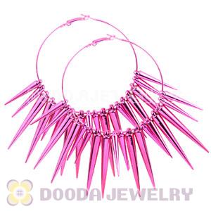 70mm Peach Basketball Wives Spike Hoop Earrings Wholesale