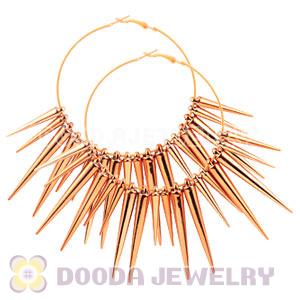 70mm Rose Gold Basketball Wives Spike Hoop Earrings Wholesale