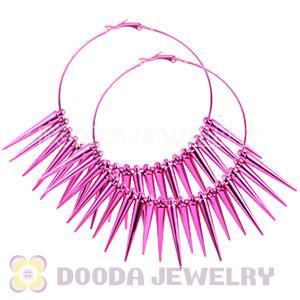 70mm Peach Basketball Wives Spike Hoop Earrings Wholesale