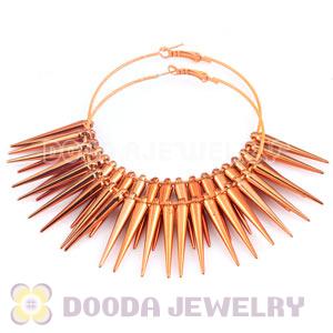 70mm Orange Basketball Wives Spike Hoop Earrings Wholesale