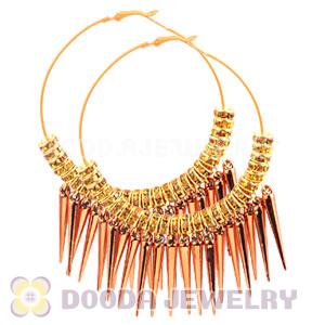 70mm Gold Basketball Wives Spike Hoop Earrings Wholesale