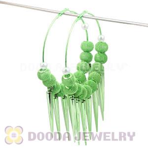 80mm Green Basketball Wives Spike Hoop Earrings Wholesale