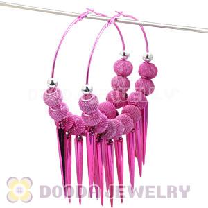80mm Pink Basketball Wives Spike Hoop Earrings Wholesale