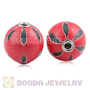 18mm Red Basketball Wives Leather Beads For Earrings Wholesale 