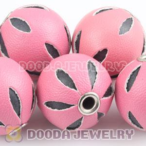 18mm Pink Basketball Wives Leather Beads For Earrings Wholesale 