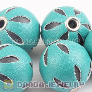 18mm Blue Basketball Wives Leather Beads For Earrings Wholesale 