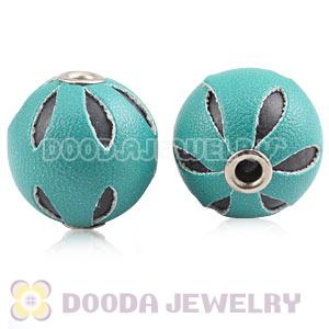 18mm Blue Basketball Wives Leather Beads For Earrings Wholesale 
