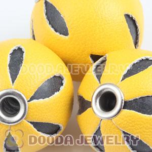 18mm Yellow Basketball Wives Leather Beads For Earrings Wholesale 