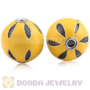 18mm Yellow Basketball Wives Leather Beads For Earrings Wholesale 