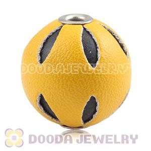 18mm Yellow Basketball Wives Leather Beads For Earrings Wholesale 